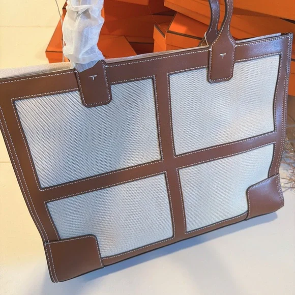 Tory Burch Brown and Cream Tote - Picture 4 of 6